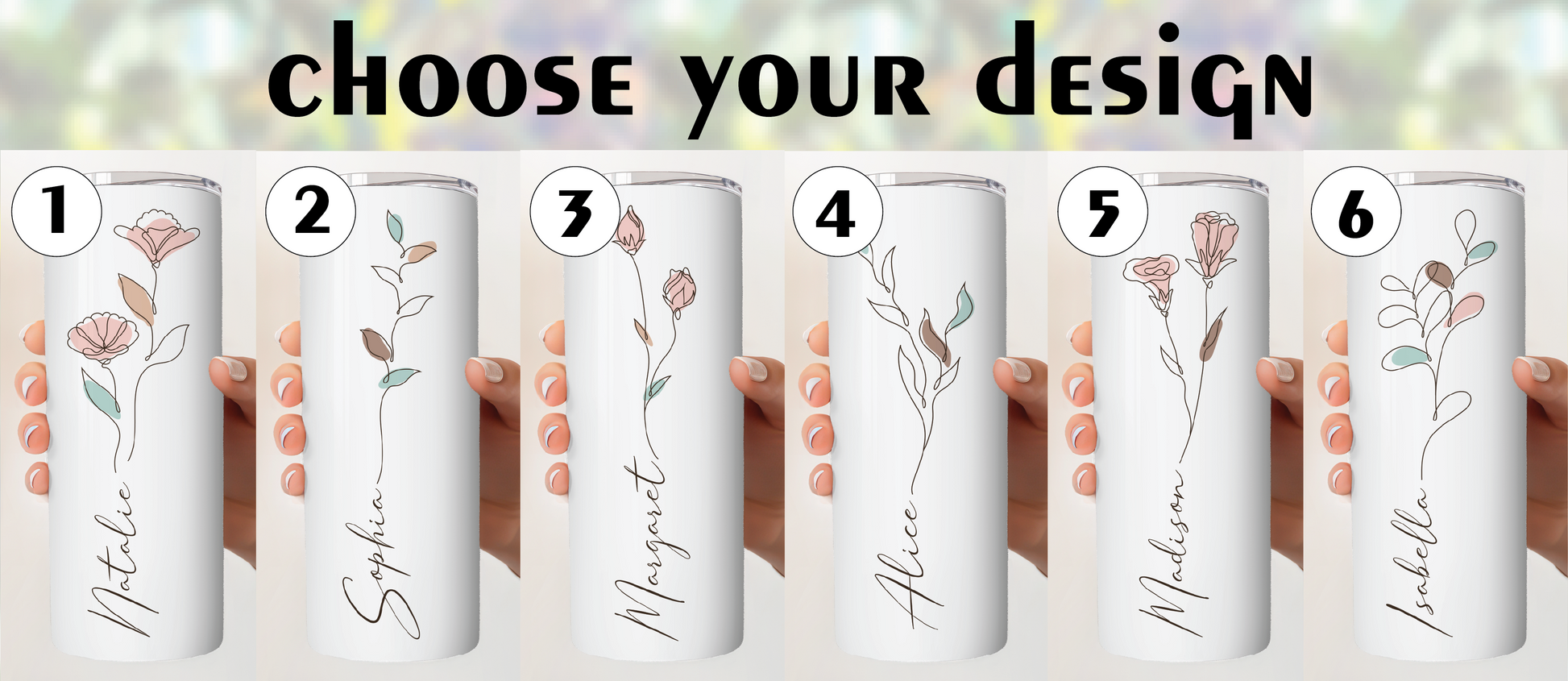 Stainless Steel Tumbler with Straw, Floral Design, Insulated - Shop Now!