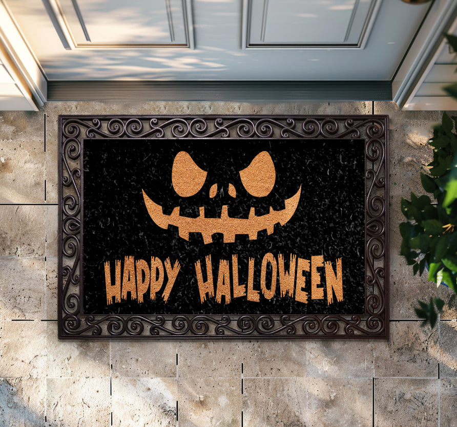 Spooky Pumpkin Doormat, Fall Entryway Mat, Autumn Patio Décor