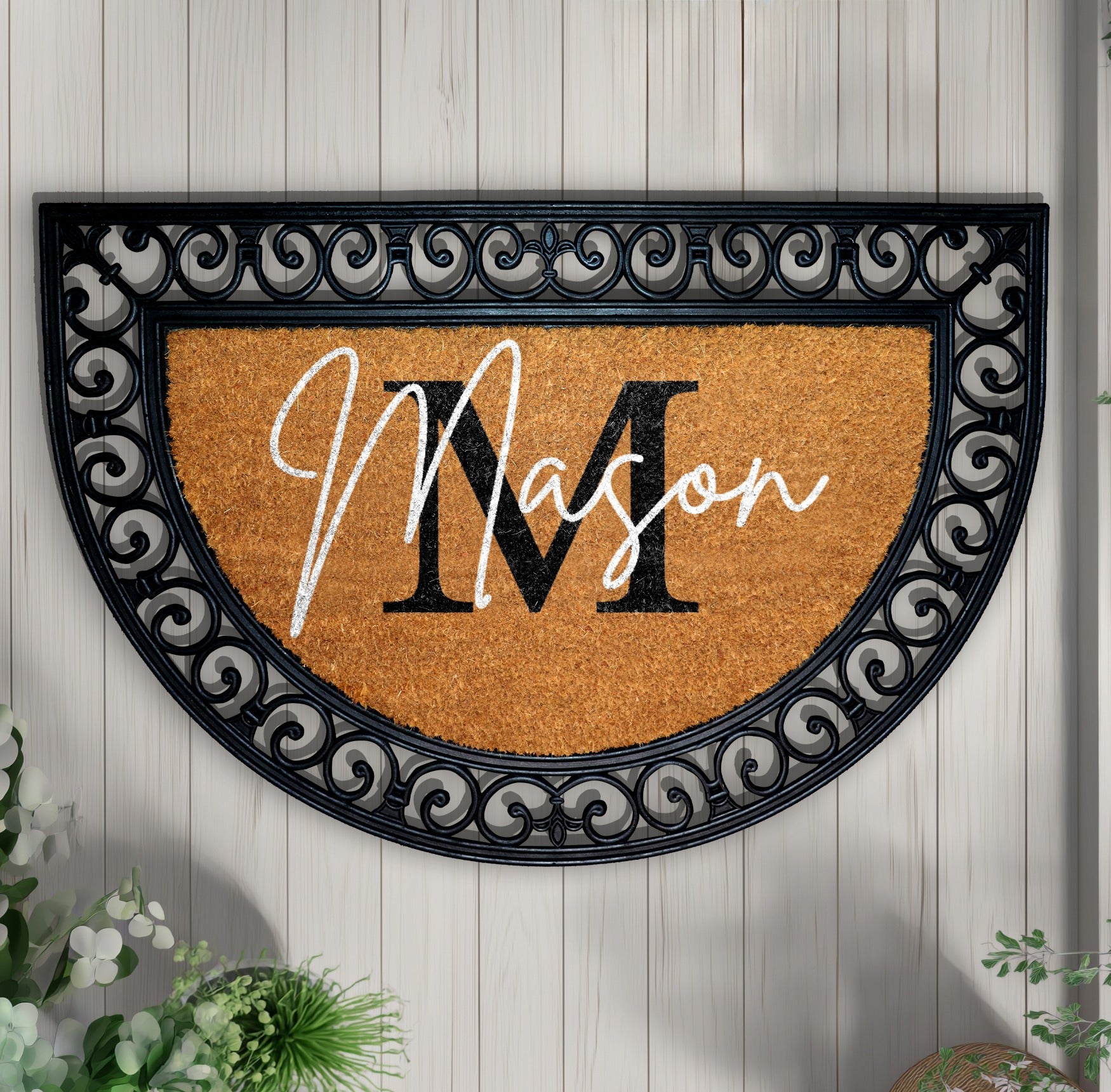 Elegant, Custom Last Name Doormat - Personalized Family Welcome Rug