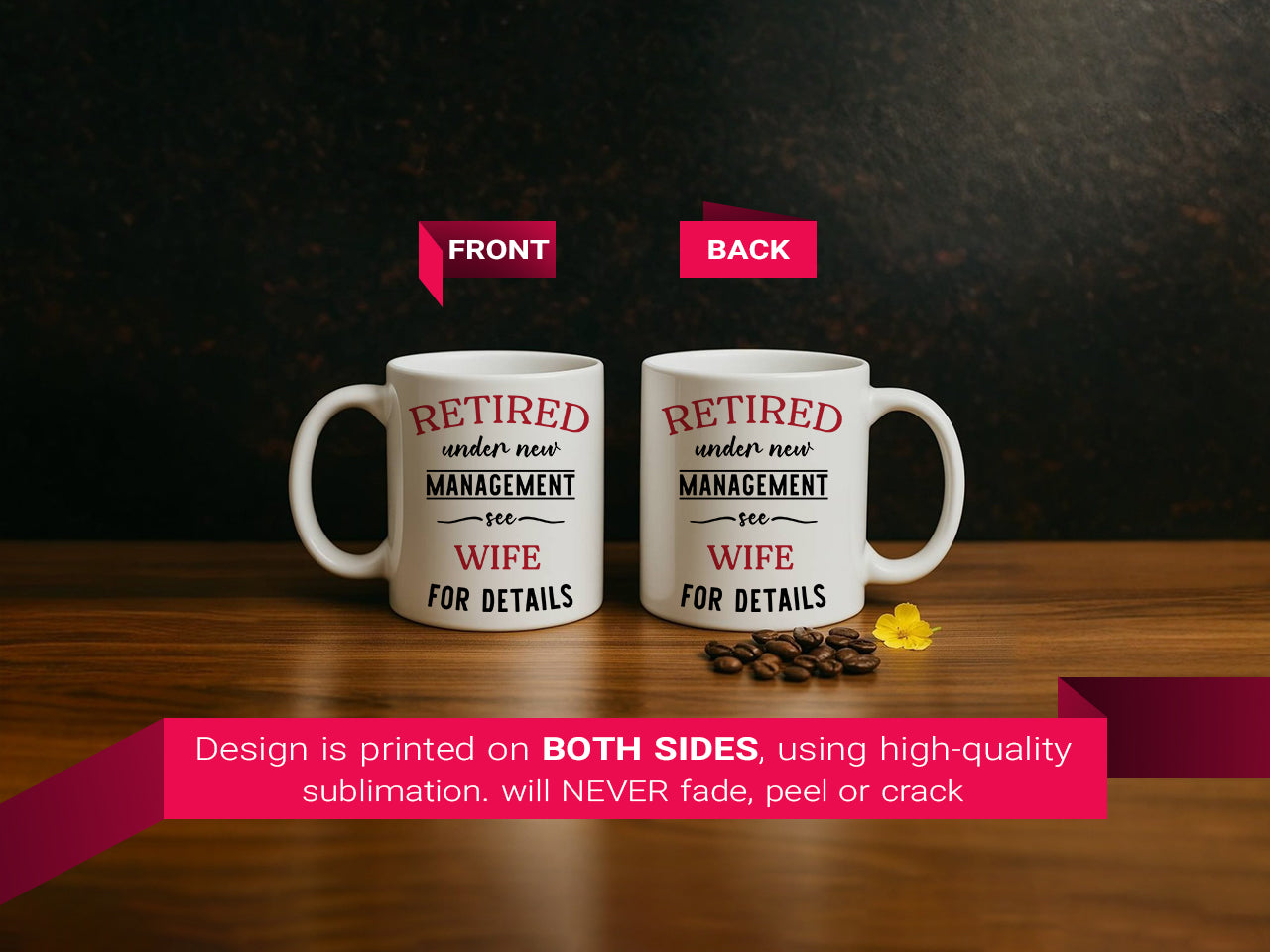 Retired Under New Management, See Wife For Details Coffee Mug