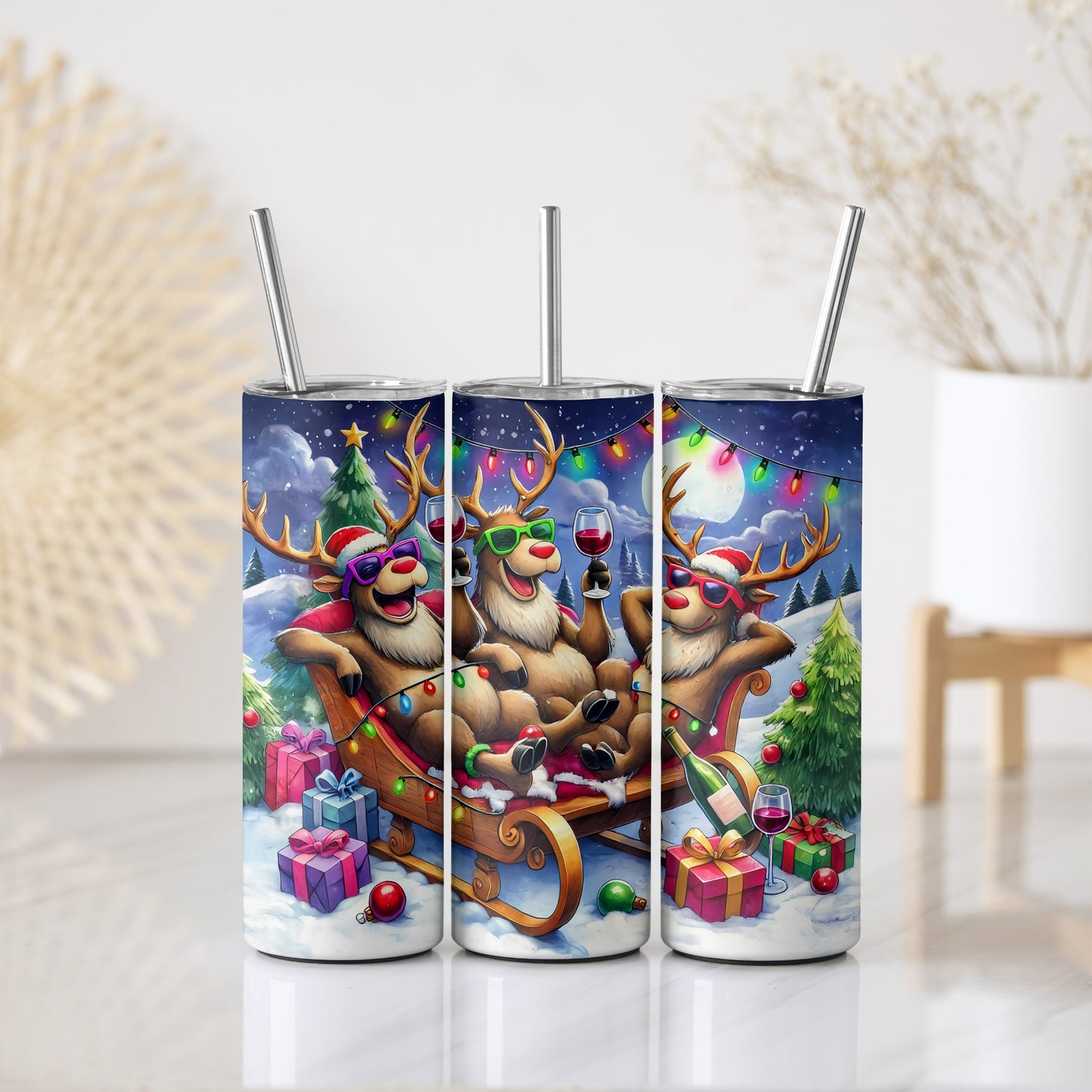 Sarcastic Reindeer Quotes, Funny Christmas Insulated Tumblers, Winter Humor