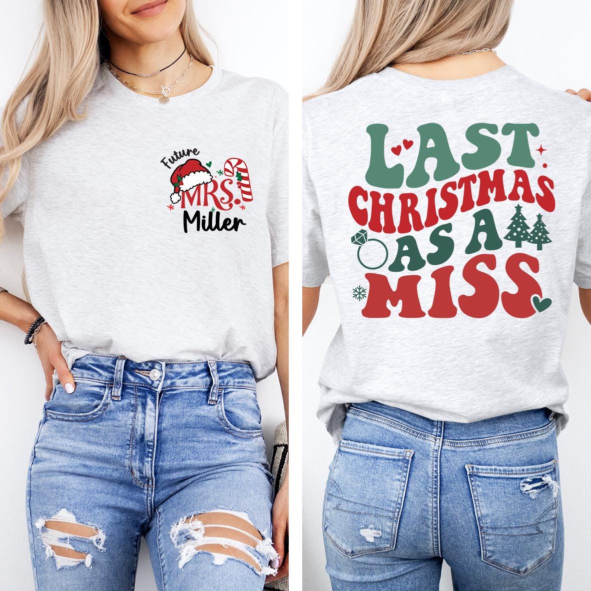 Future Mrs Christmas Sweatshirt, Xmas Engagement Shirt, Last Christmas As A Miss Shirt, Engaged Holiday Tee, Christmas Bachelorette Shirt