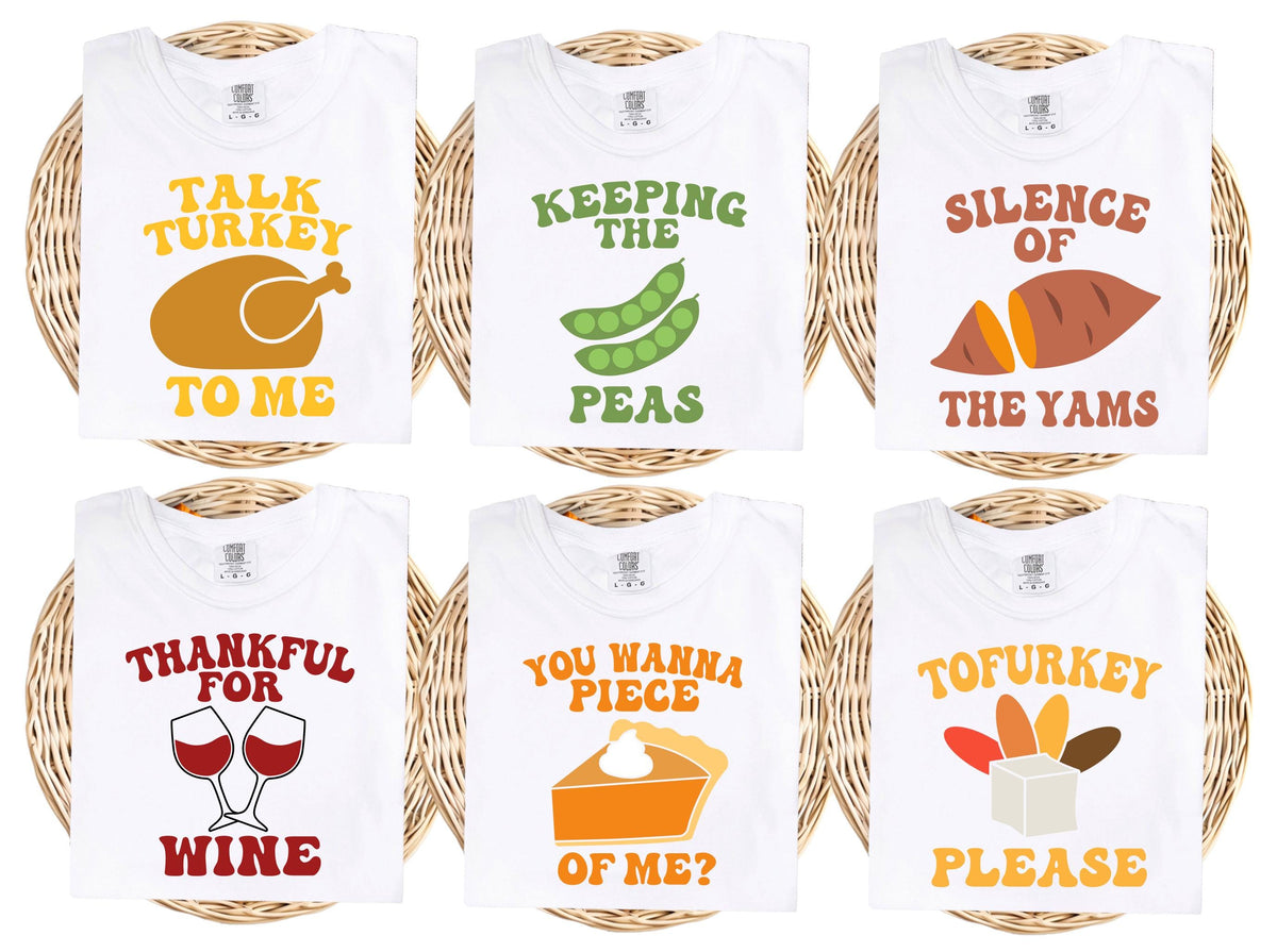 Humorous Thanksgiving Comfort Colors® T-Shirts, Fall Season Family Matching Shirts, Thanksgiving Dinner Group Tees, Pumpkin Season Crewneck