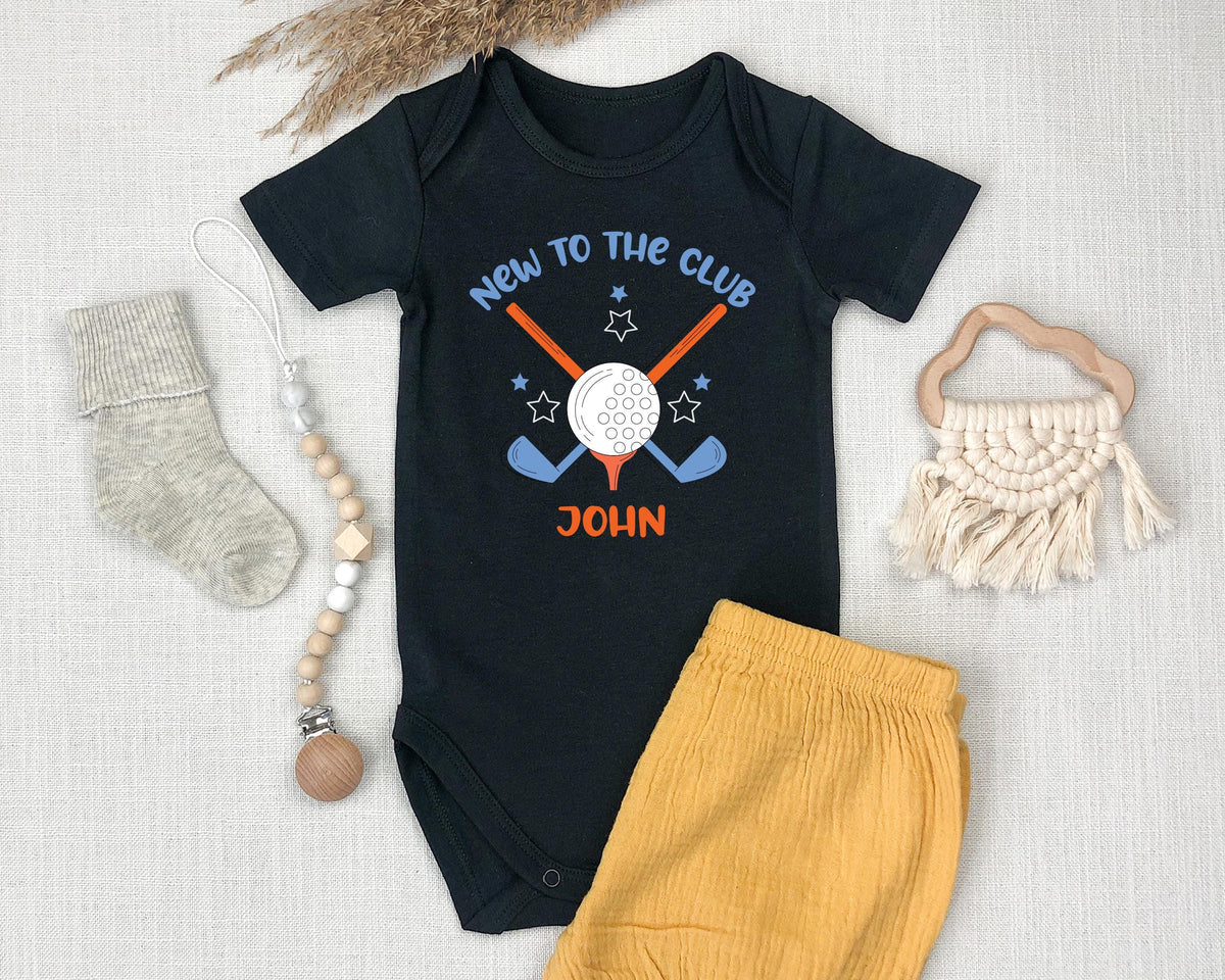 Golf Baby Bodysuit, Custom Baby Gift for Dad, New to the Club Bodysuit, Cute Baby Outfit, Golf Themed Baby ShowerBodysuit