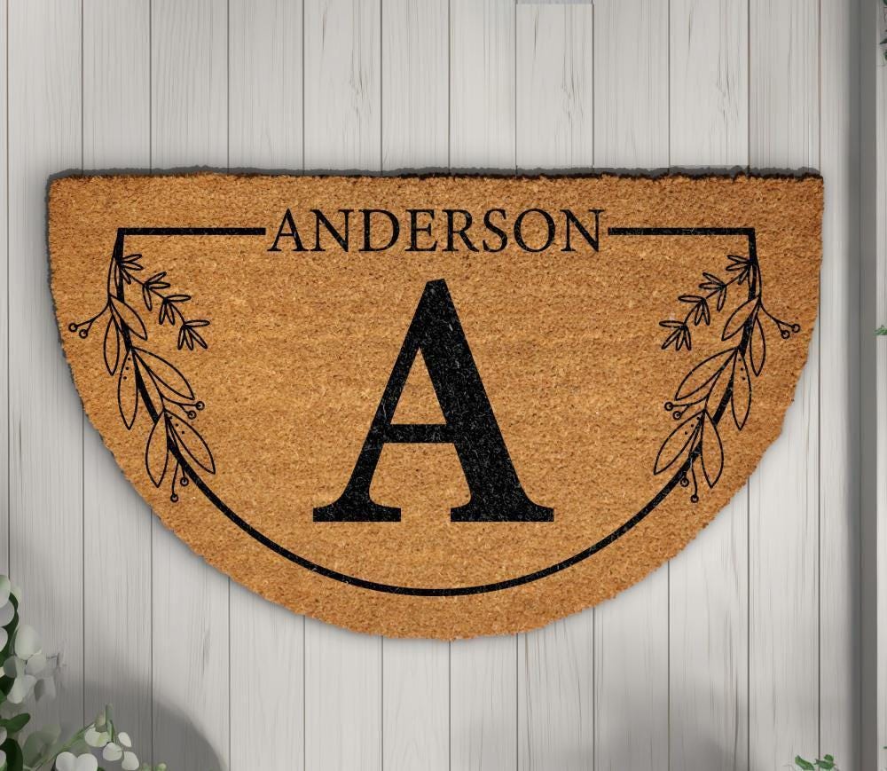Personalized Coco Doormat, Custom Initial Door Mat, Family Name Mat, Last Name Coir Mat