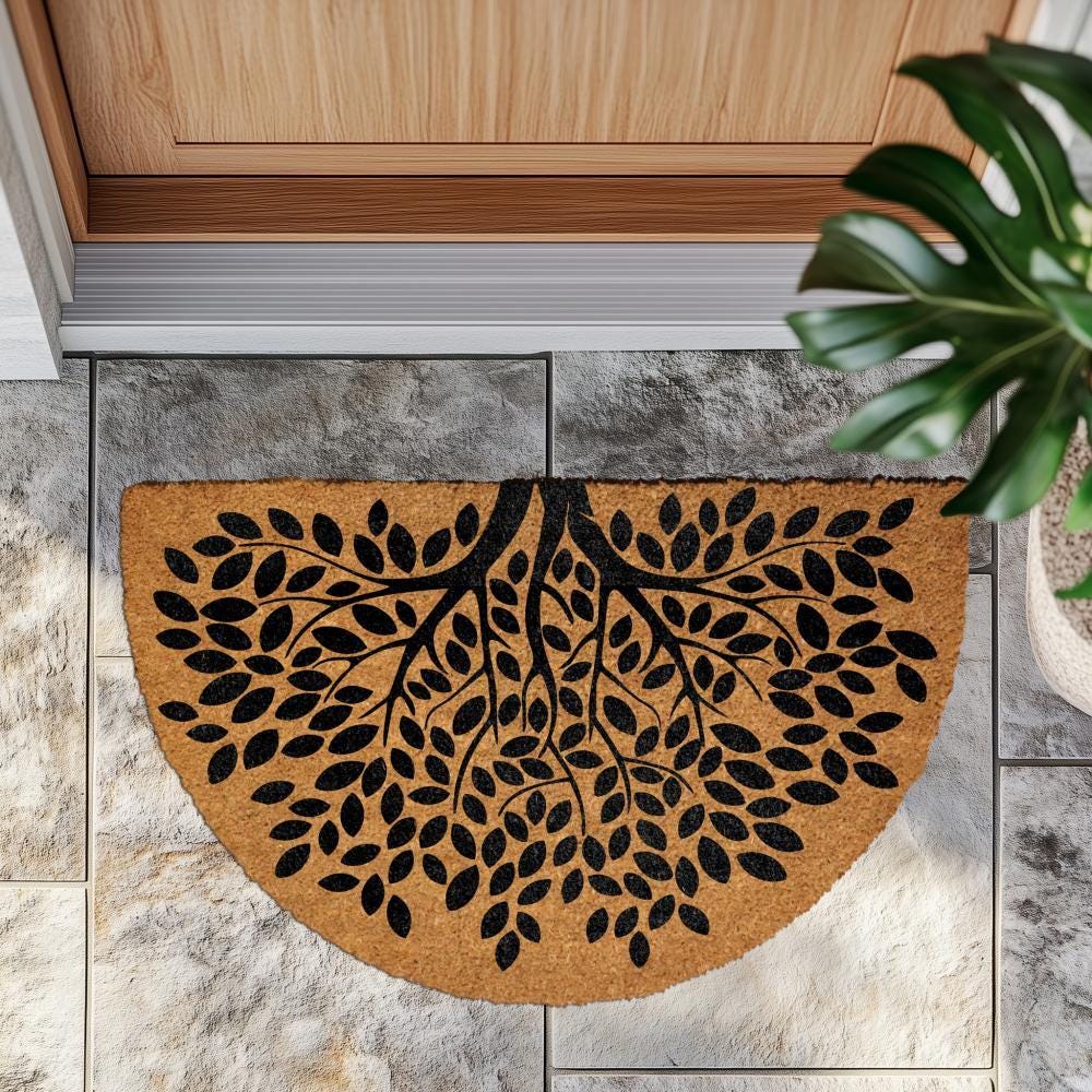 Tree of Life Doormat, Spiritual Door Mat, Meaningful Coco Fiber Mat, Nature Inspired Coir Mat
