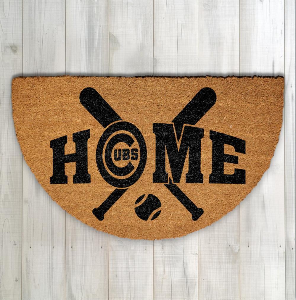 Baseball Home Doormat, Baseball Bats & Ball Welcome Mat, Baseball Lover Home Decor