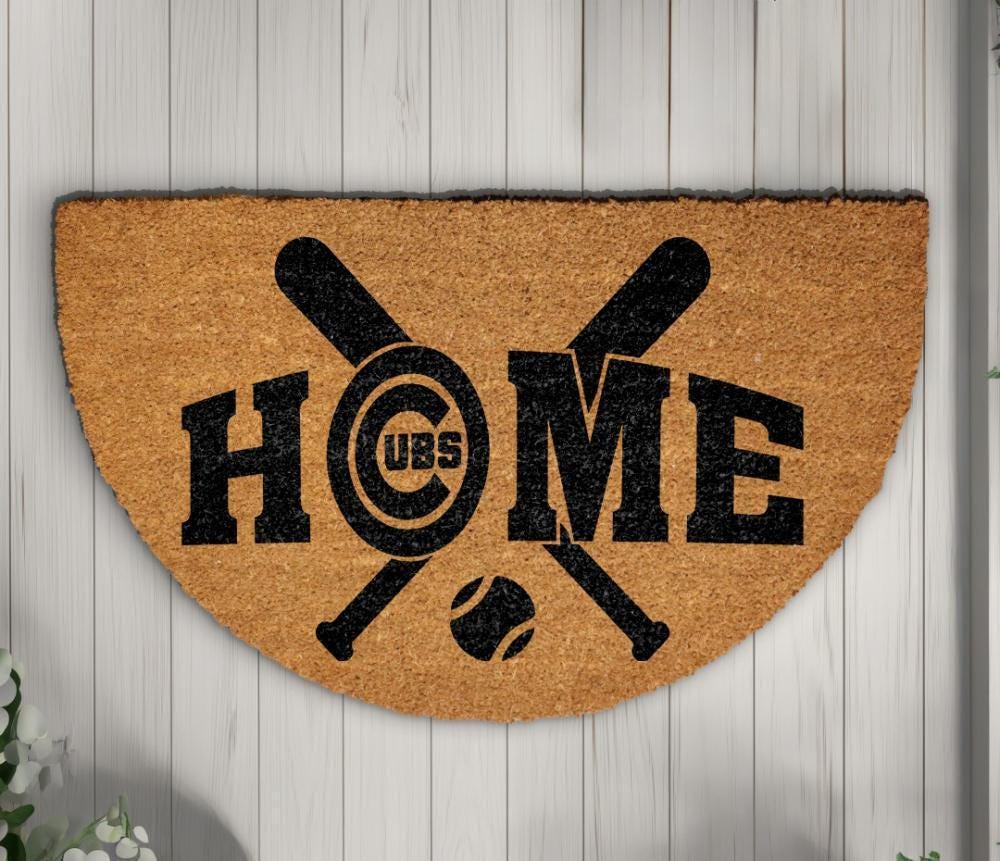 Baseball Home Doormat, Baseball Bats & Ball Welcome Mat, Baseball Lover Home Decor