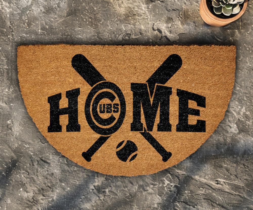Baseball Home Doormat, Baseball Bats & Ball Welcome Mat, Baseball Lover Home Decor