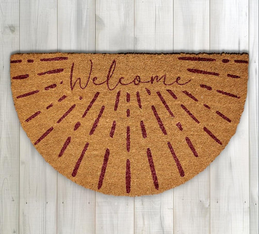 Sunburst Welcome Mat, Mid-Century Modern Doormat, Sun Ray Design Home Decor