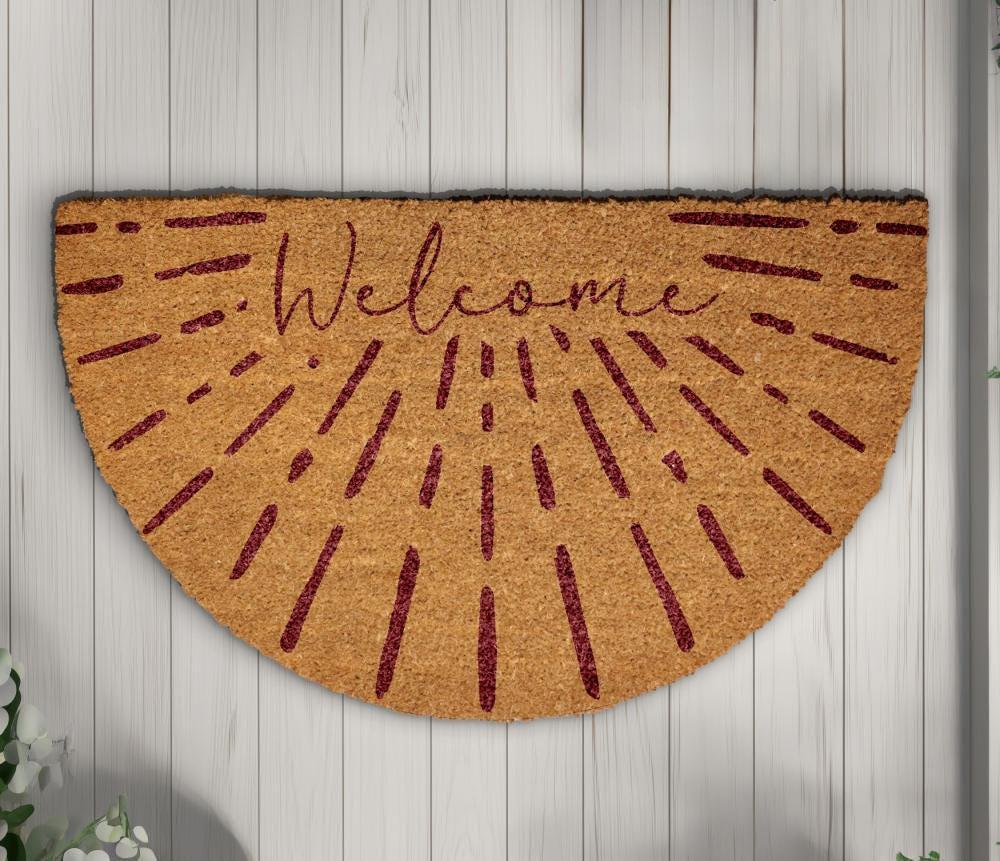Sunburst Welcome Mat, Mid-Century Modern Doormat, Sun Ray Design Home Decor