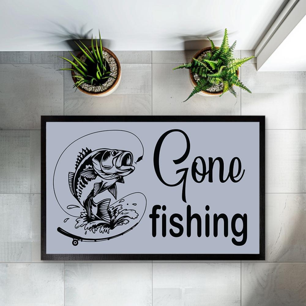 Gone Fishing Doormat, Fishing Enthusiast Door mat, Fisherman Gift