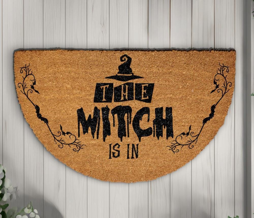 The Witch Is In Doormat, Spooky Season Gift, Fall Front Porch Decor
