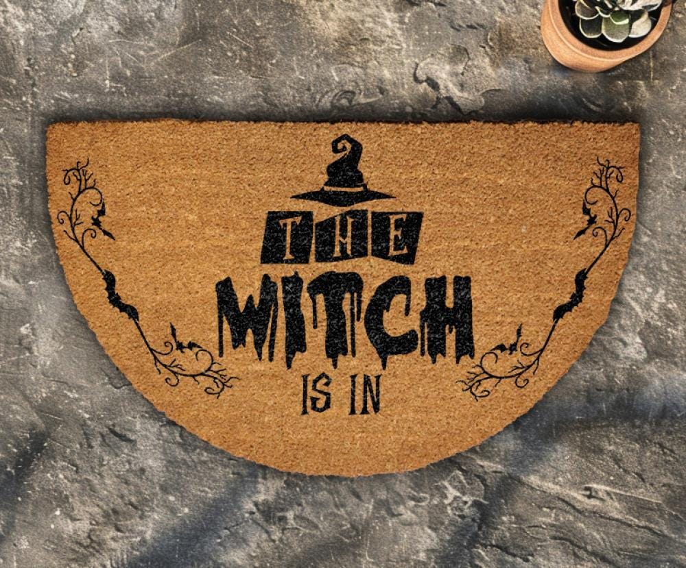 The Witch Is In Doormat, Spooky Season Gift, Fall Front Porch Decor