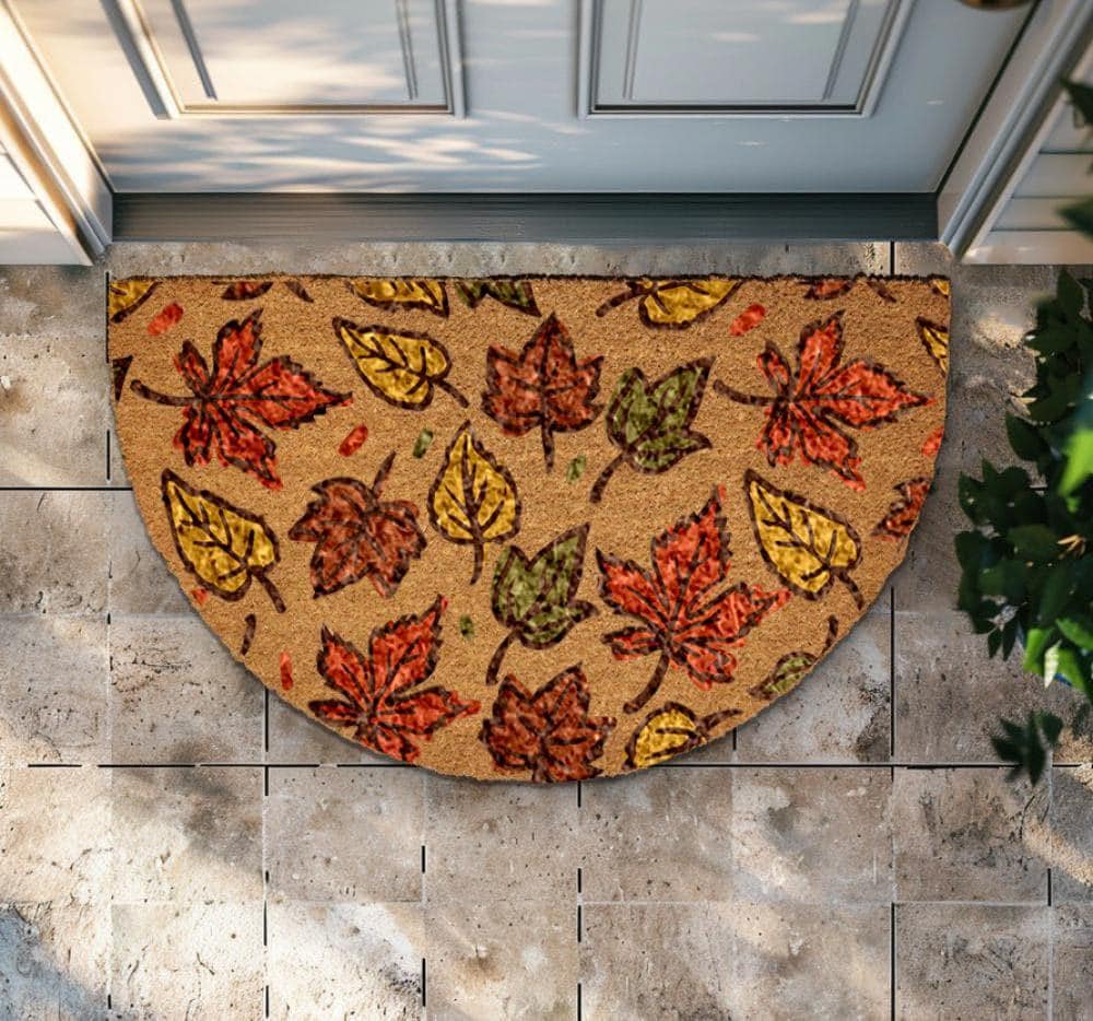 Autumn Leaves Welcome Mat, Cute Fall Doormat, Harvest Season Home Decor