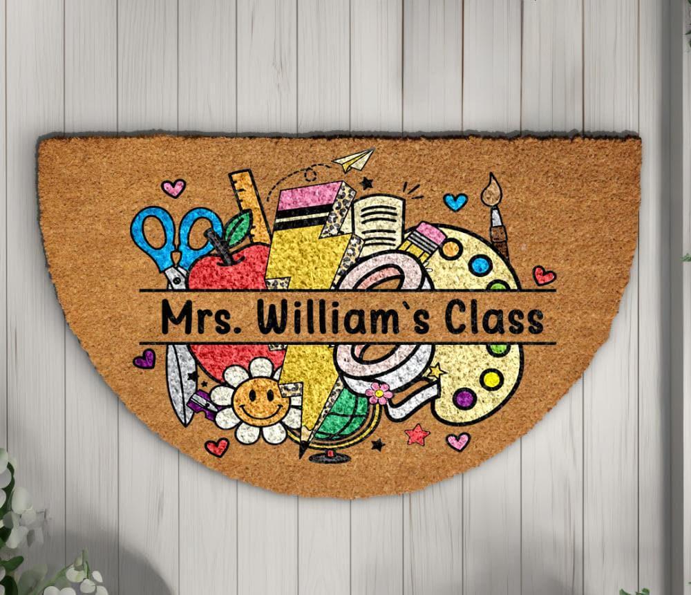 Personalized Teacher Name Doormat, Back to School Decor, Custom Classroom Welcome Mat