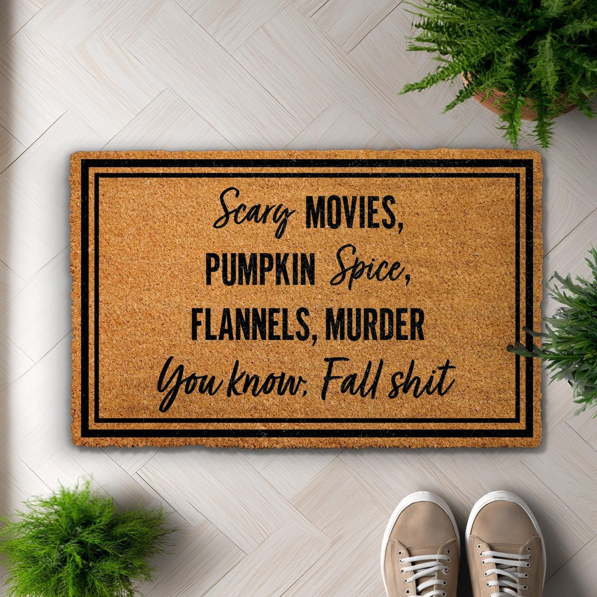 You Know Fall Shit Doormat, Fall Theme Home Decor, Funny Halloween Welcome Mat