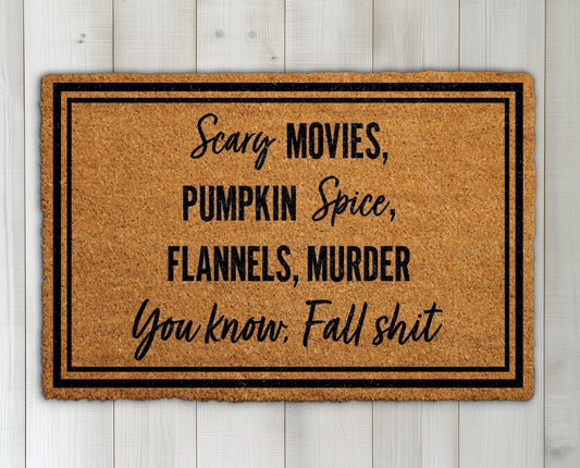You Know Fall Shit Doormat, Fall Theme Home Decor, Funny Halloween Welcome Mat