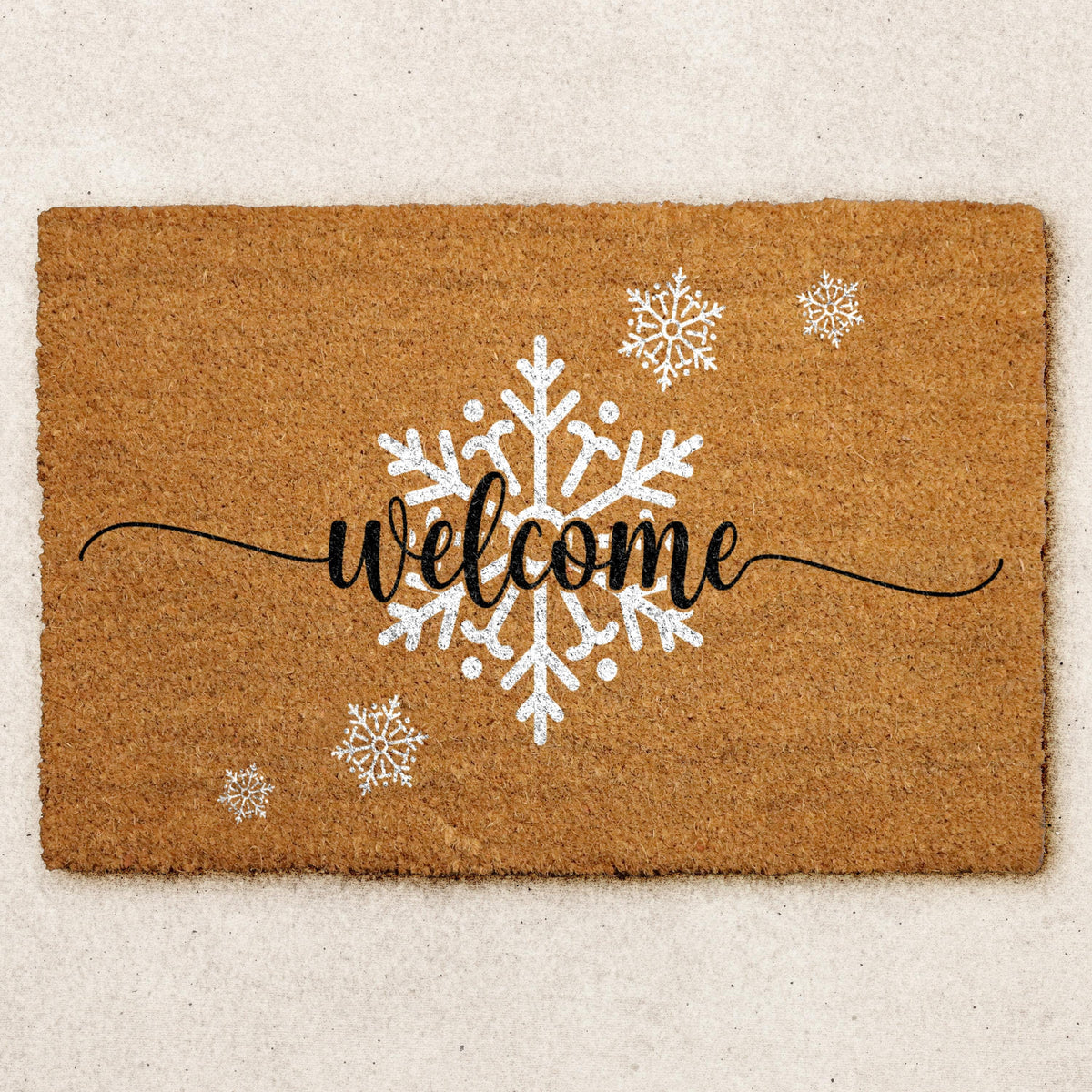 Snowflake Welcome Doormat, Winter Door Mat, Cute Christmas Front Porch Decor