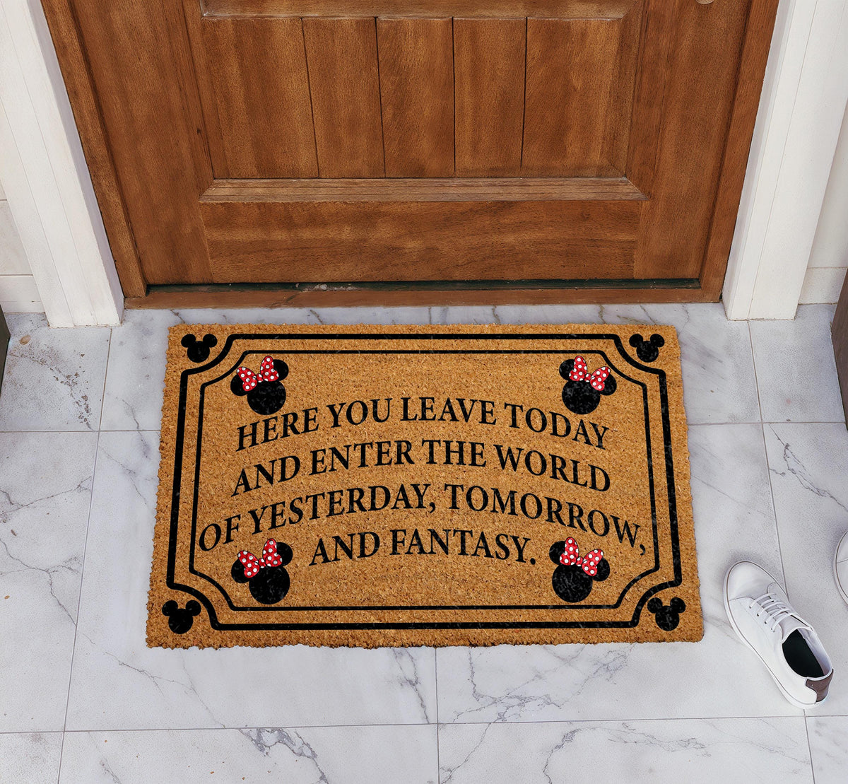 Here You Leave Today Doormat, Fantasy Theme Housewarming Gift, Magical Home Decor