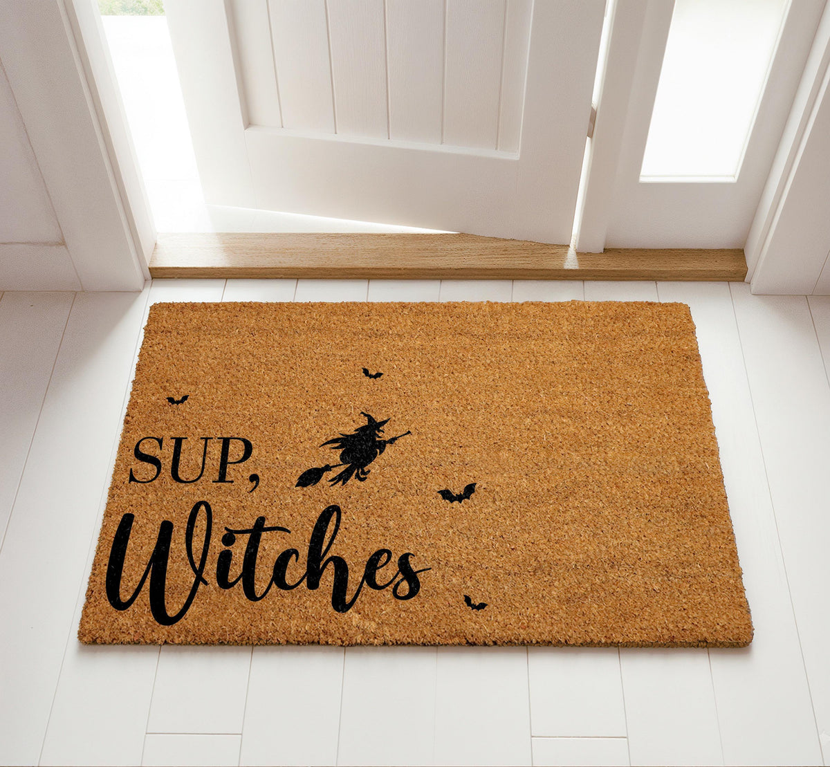 Sup Witches Doormat, Halloween Welcome Mat, Funny Witchy Entrance Rug