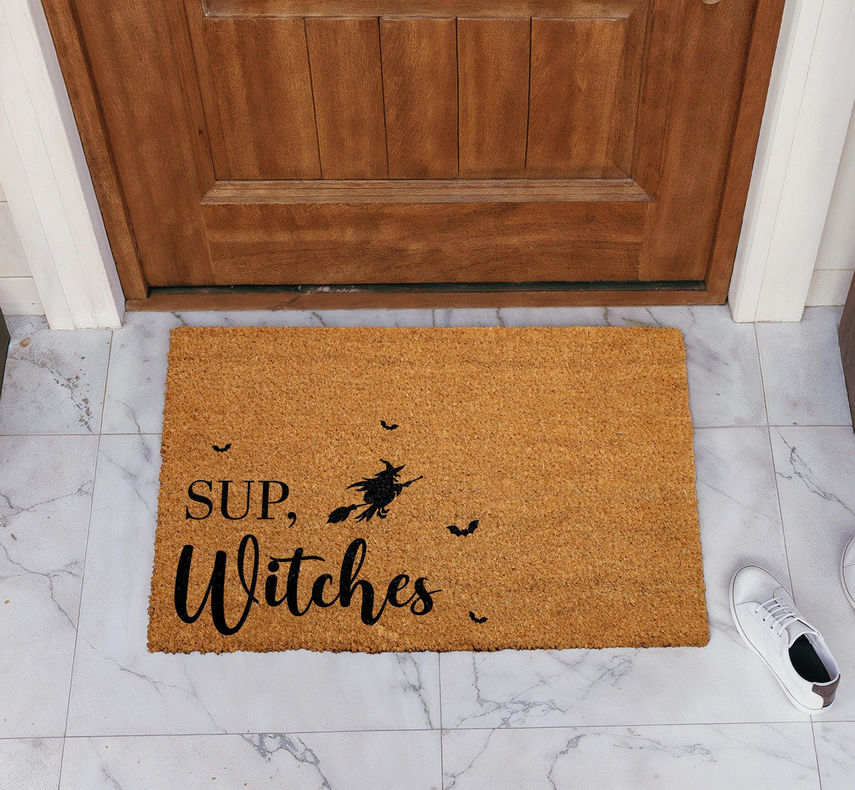 Sup Witches Doormat, Halloween Welcome Mat, Funny Witchy Entrance Rug