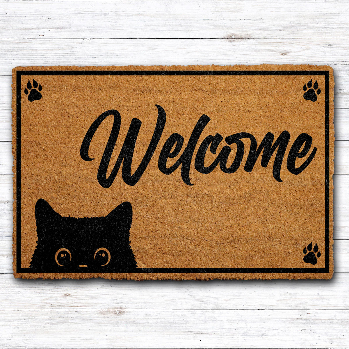 Cat Doormat, Funny Cat Welcome Mat, Peeking Cat Lover Home Decor, Cute Housewarming Gift