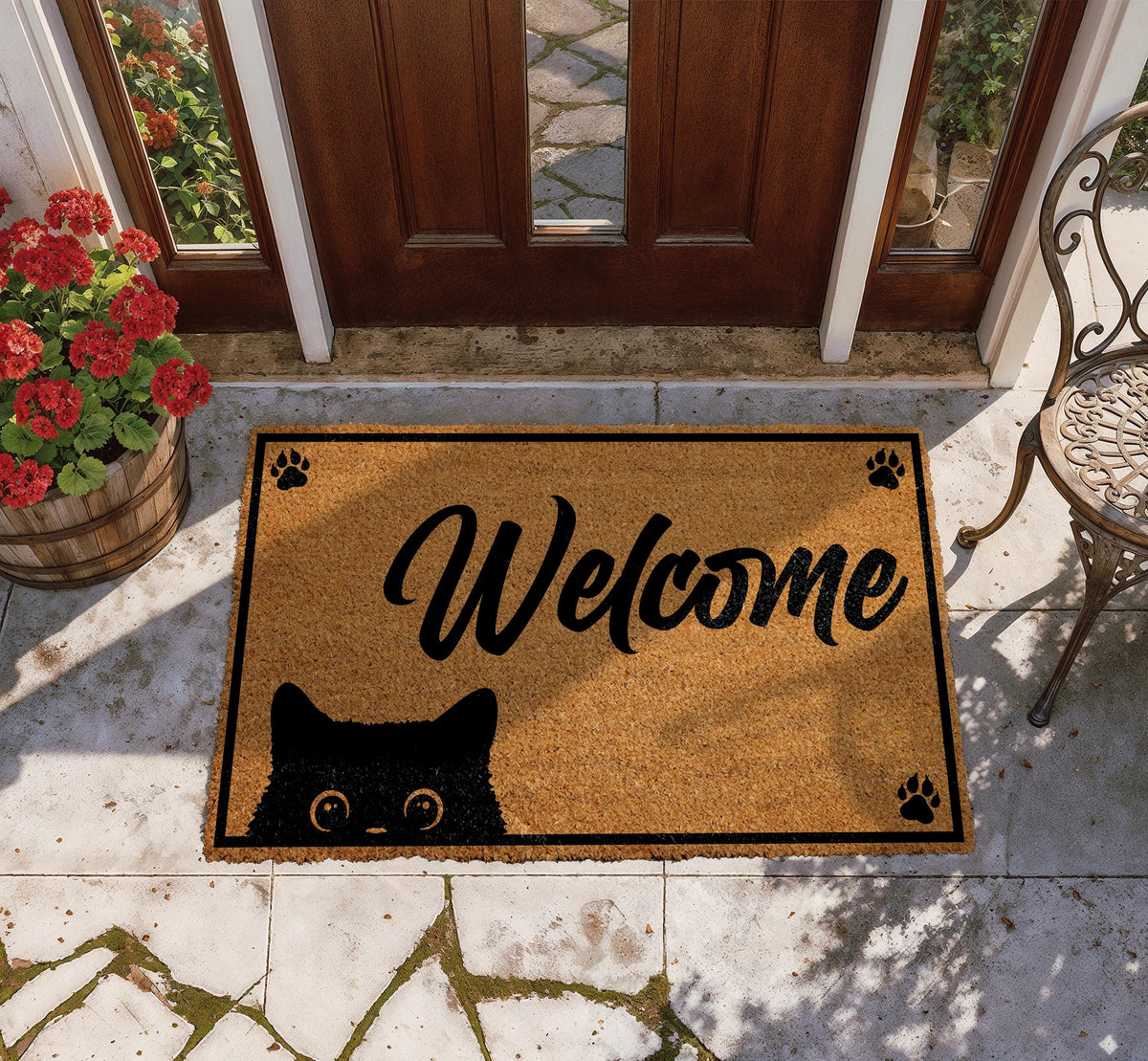 Cat Doormat, Funny Cat Welcome Mat, Peeking Cat Lover Home Decor, Cute Housewarming Gift