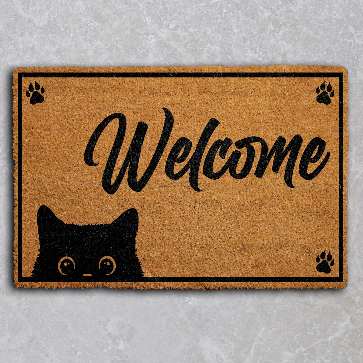 Cat Doormat, Funny Cat Welcome Mat, Peeking Cat Lover Home Decor, Cute Housewarming Gift