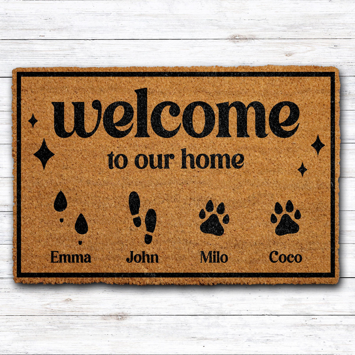 Custom Family & Pet Name Doormat, Welcome To Our Home Door Mat