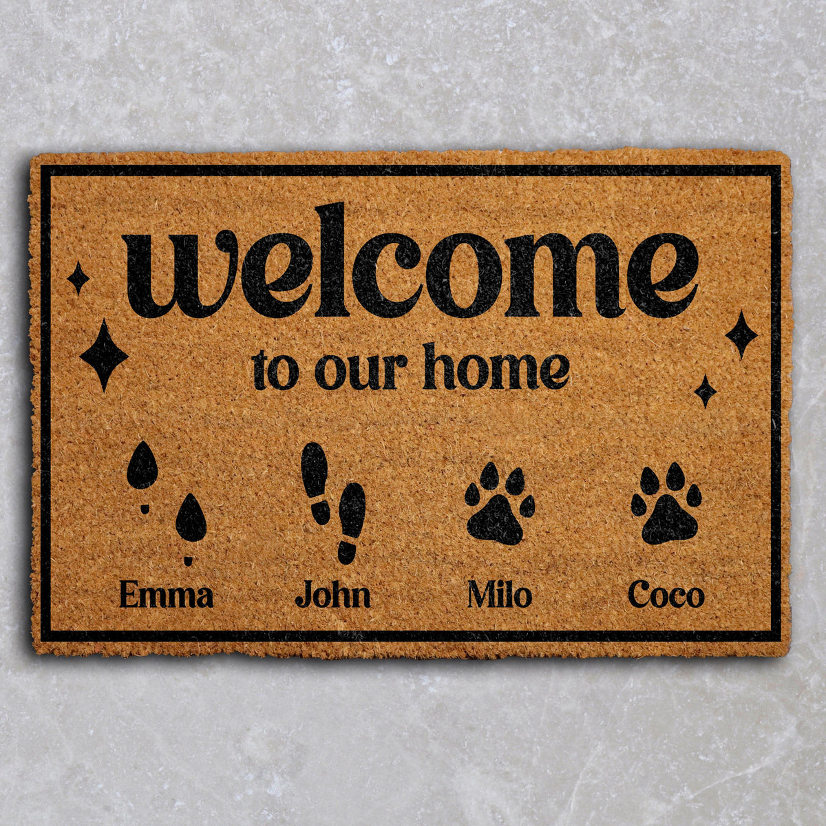 Custom Family & Pet Name Doormat, Welcome To Our Home Door Mat