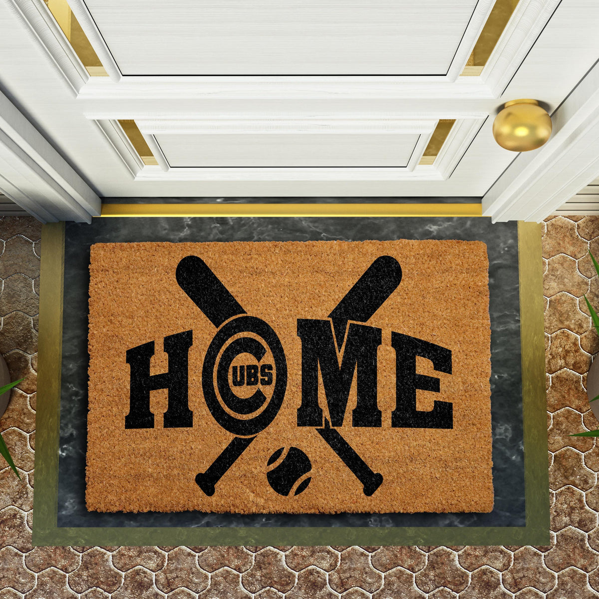 Baseball Bats & Ball Doormat, Baseball Home Welcome Mat