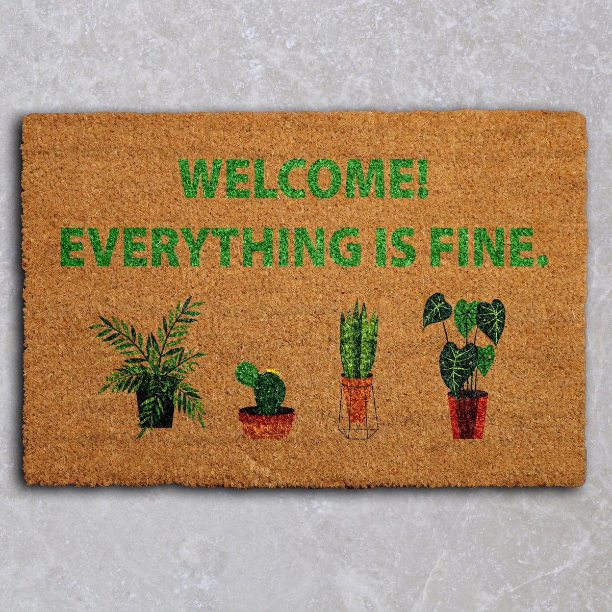 Welcome Everything is Fine Doormat, Funny Welcome Mat, Good Place Home Decor