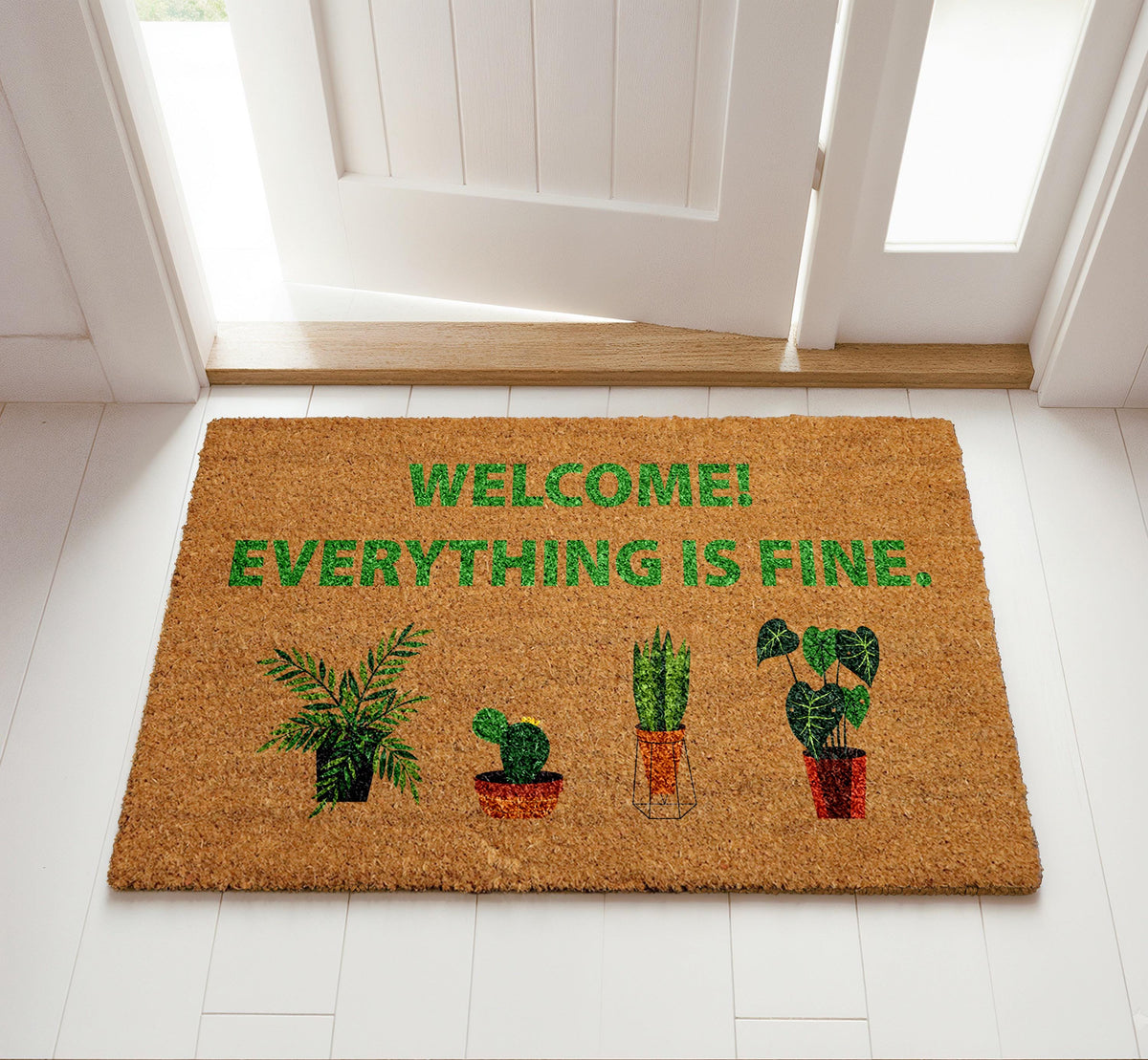 Welcome Everything is Fine Doormat, Funny Welcome Mat, Good Place Home Decor