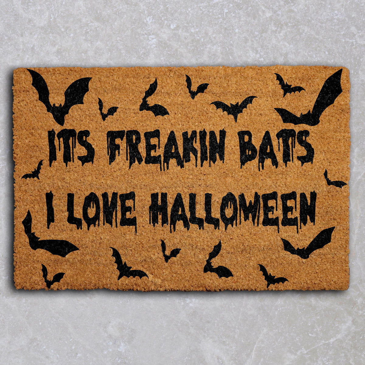 Its Freakin Bats Doormat, Spooky Season Front Porch Rug, I Love Halloween Welcome Mat