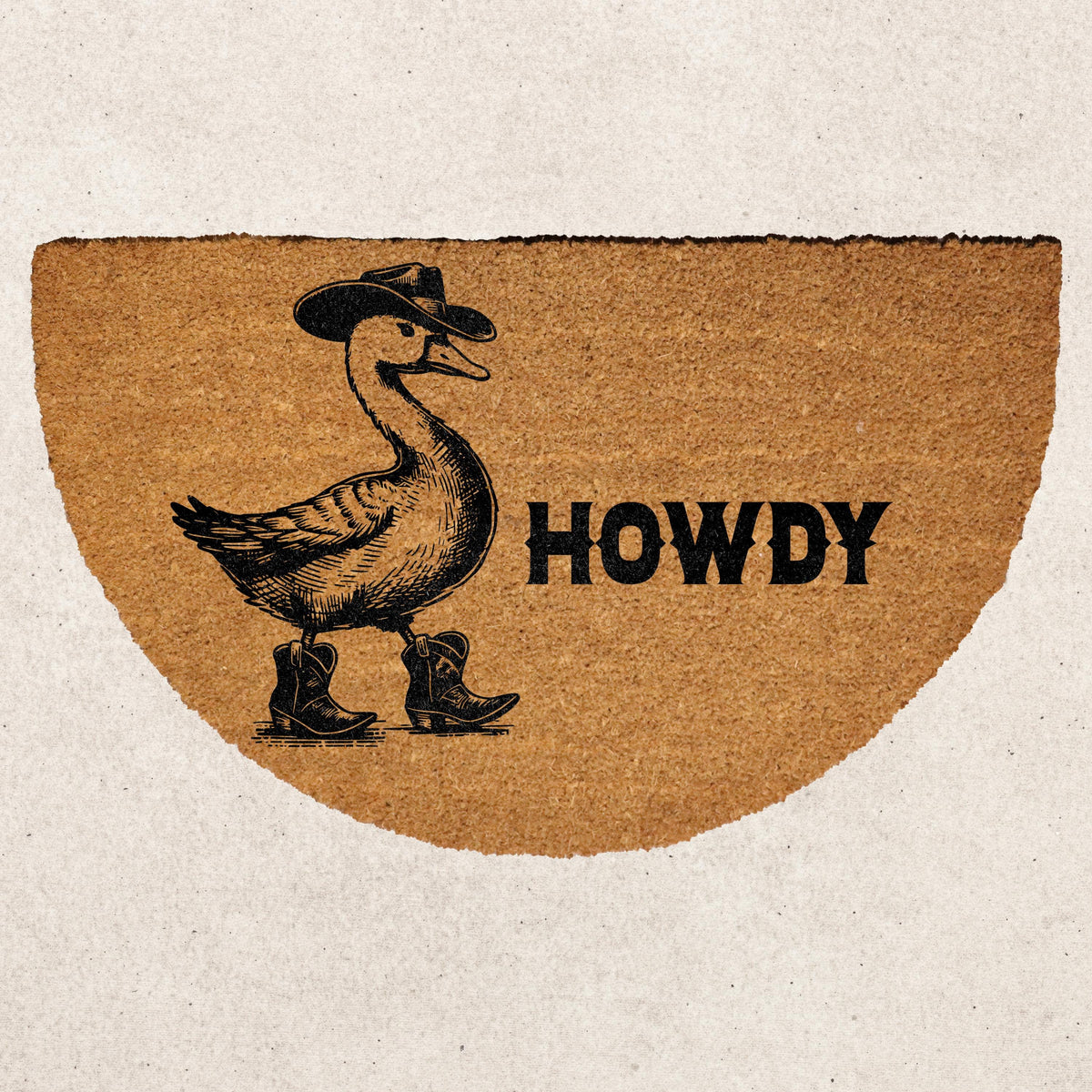 Howdy Cowboy Animal Doormat, Funny Western Welcome Mat