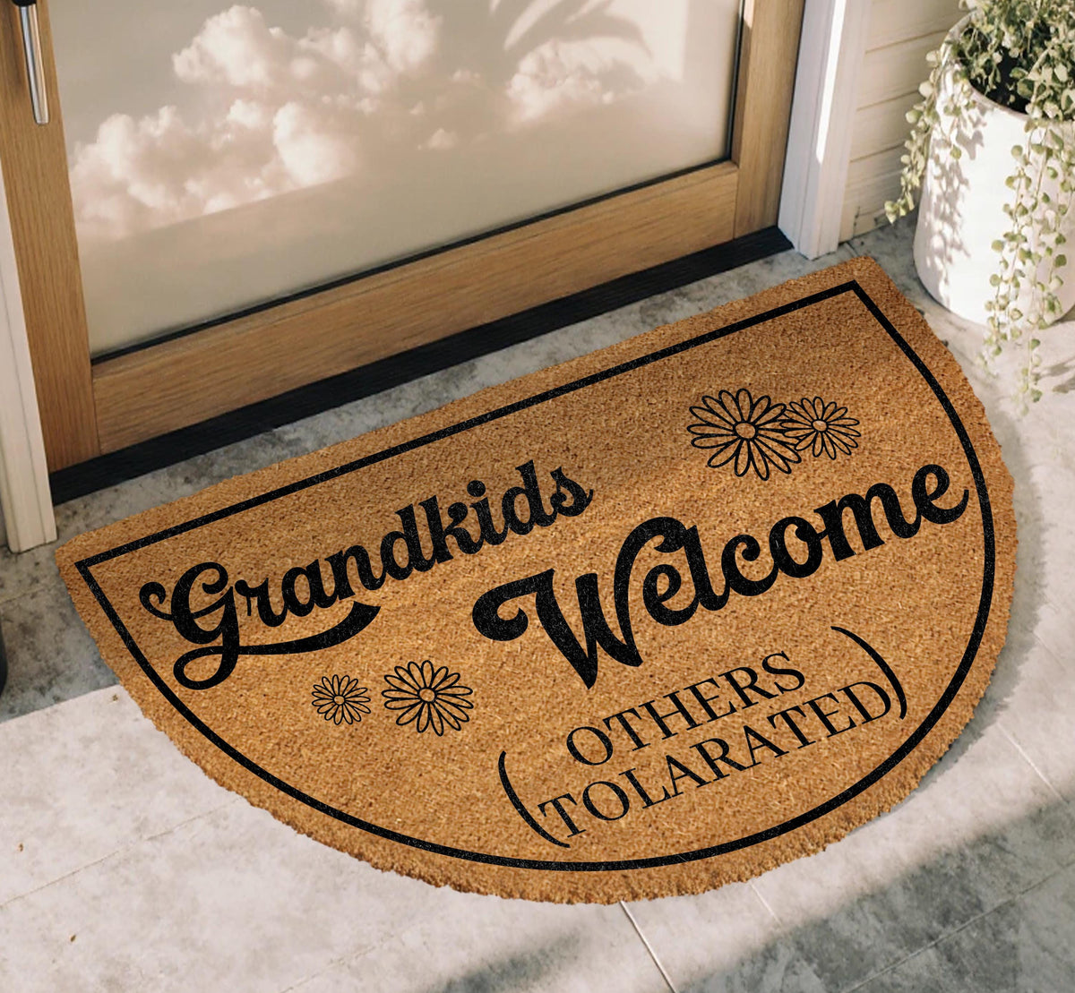 Grandkids Welcome Others Tolerated Doormat, Nana and Papa's House Welcome Mat