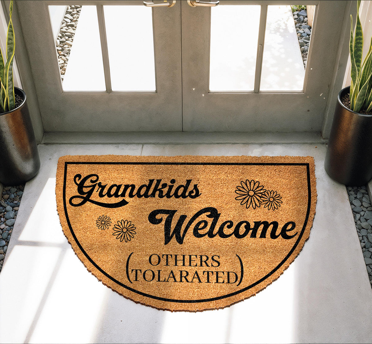 Grandkids Welcome Others Tolerated Doormat, Nana and Papa's House Welcome Mat