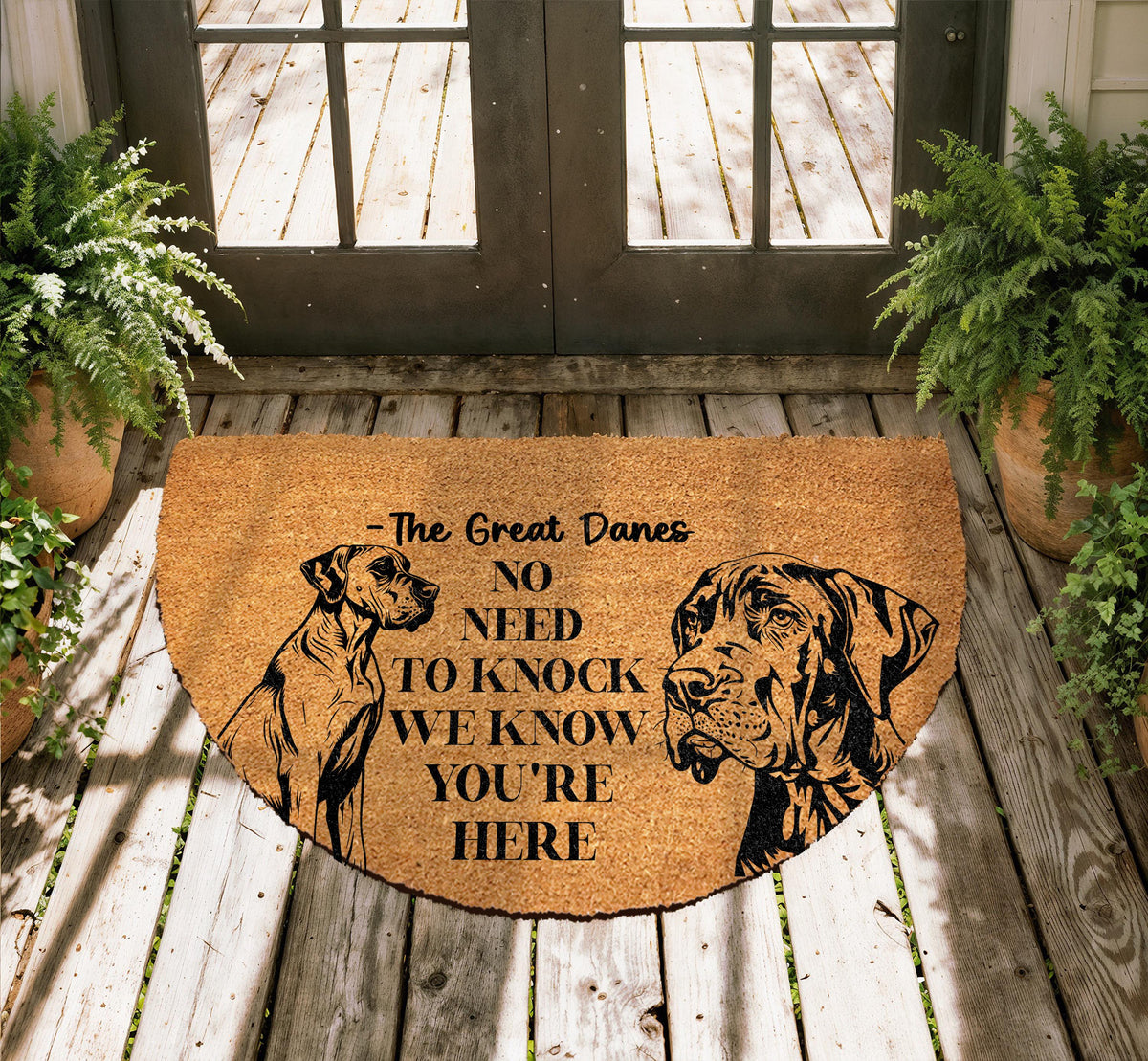 No Need to Knock Doormat, The Great Danes Welcome Mat, Funny Dog Home Decor