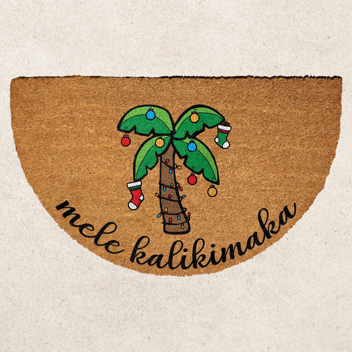 Mele Kalikimaka Doormat, Hawaiian Christmas Mat, Tropical Christmas Home Decor