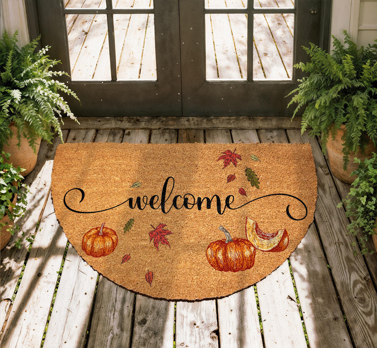 Pumpkin Welcome Doormat, Fall Welcome Mat, Thanksgiving Home Decor
