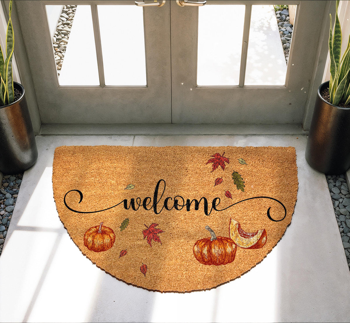 Pumpkin Welcome Doormat, Fall Welcome Mat, Thanksgiving Home Decor
