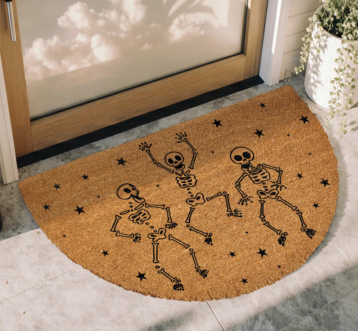 Dancing Skeletons Doormat, Halloween Welcome Mat, Spooky Season Decor, Funny Halloween Gift