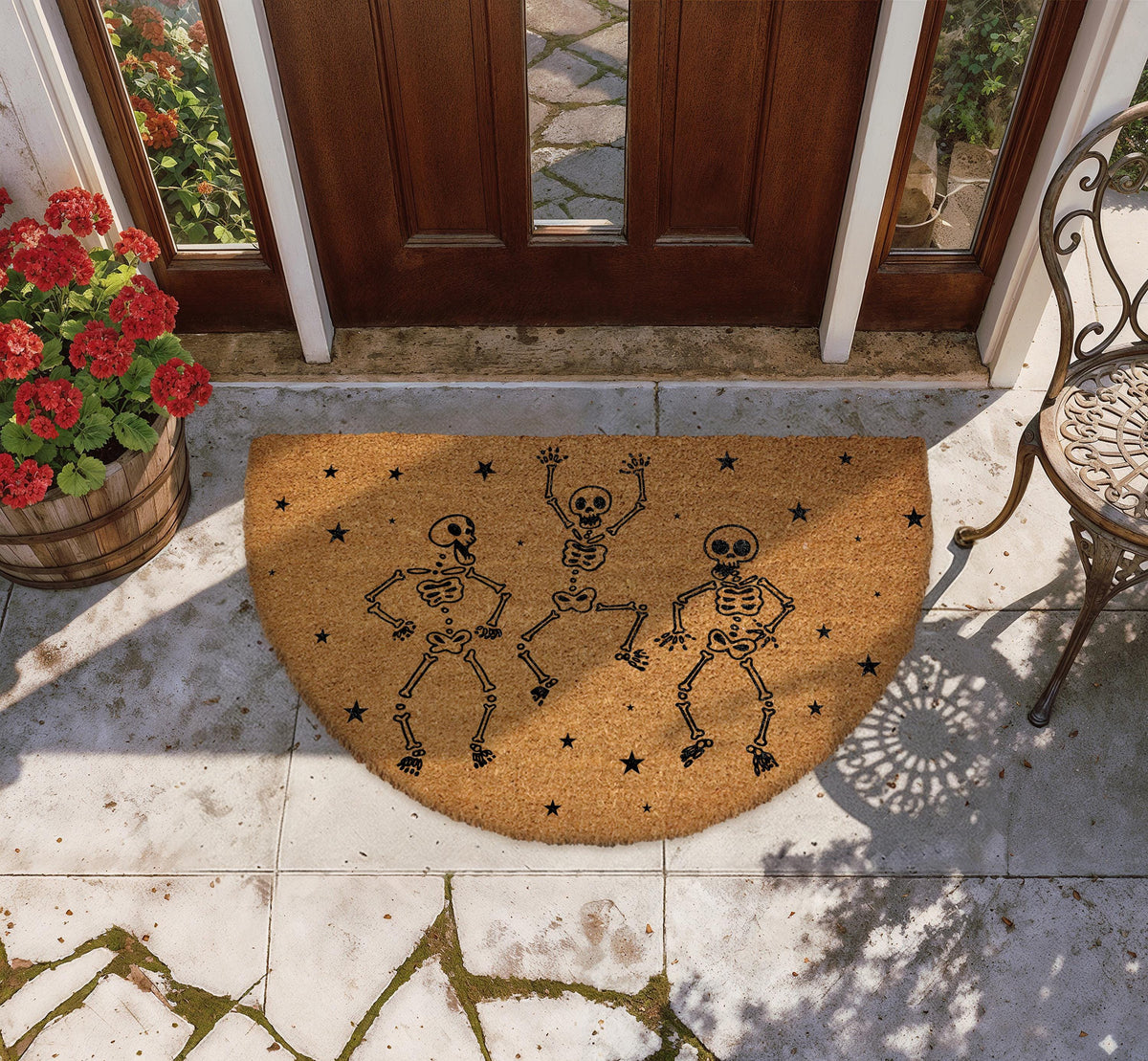 Dancing Skeletons Doormat, Halloween Welcome Mat, Spooky Season Decor, Funny Halloween Gift