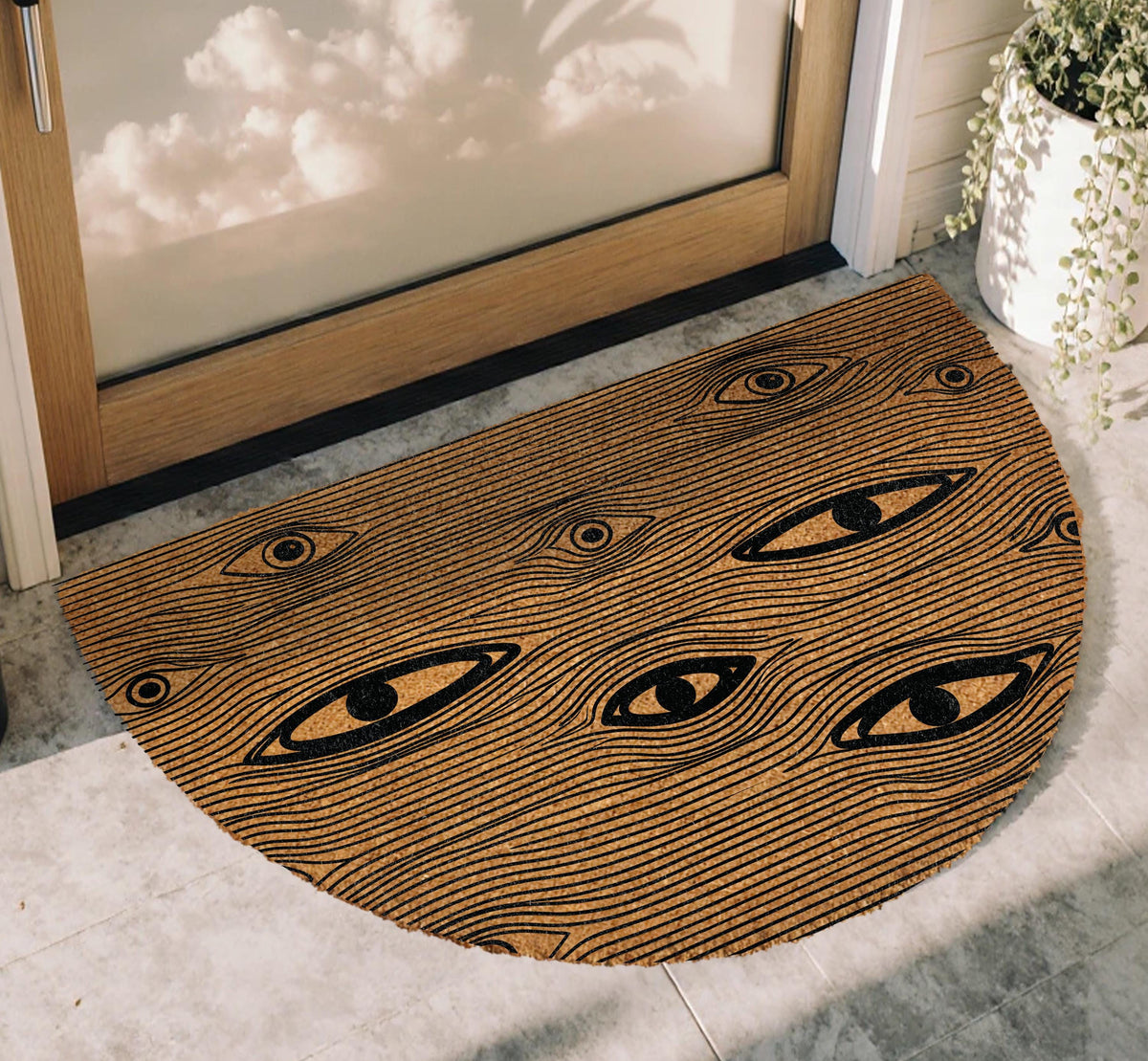 Mystical Eyes Doormat, All Seeing Eye Welcome Mat, Abstract Eye Front Porch Decor
