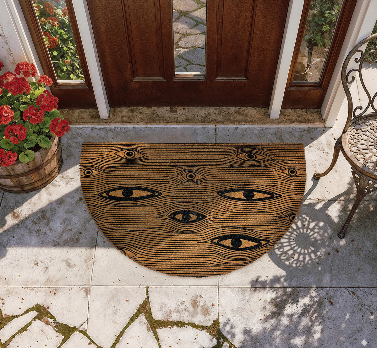 Mystical Eyes Doormat, All Seeing Eye Welcome Mat, Abstract Eye Front Porch Decor