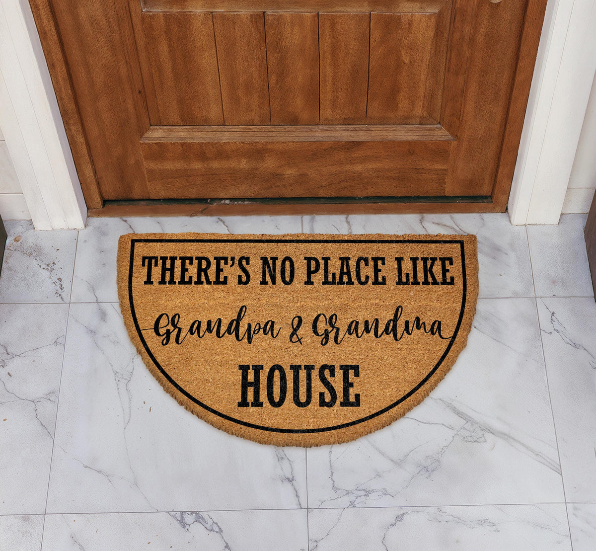 There's No Place Like Grandma and Grandpa's House Doormat, Custom Grandparents Welcome Mat