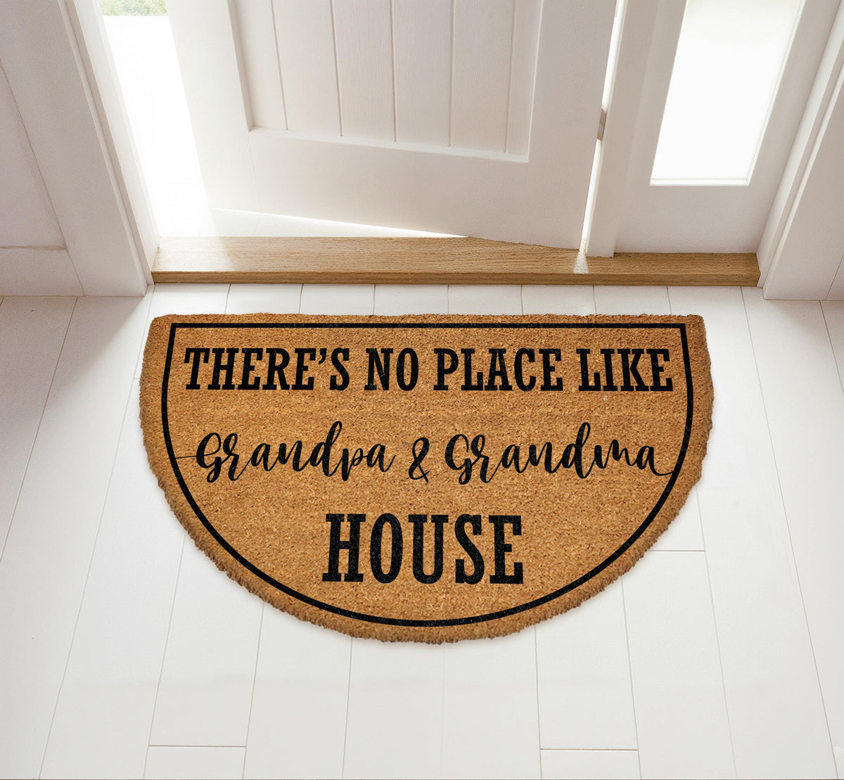 There's No Place Like Grandma and Grandpa's House Doormat, Custom Grandparents Welcome Mat