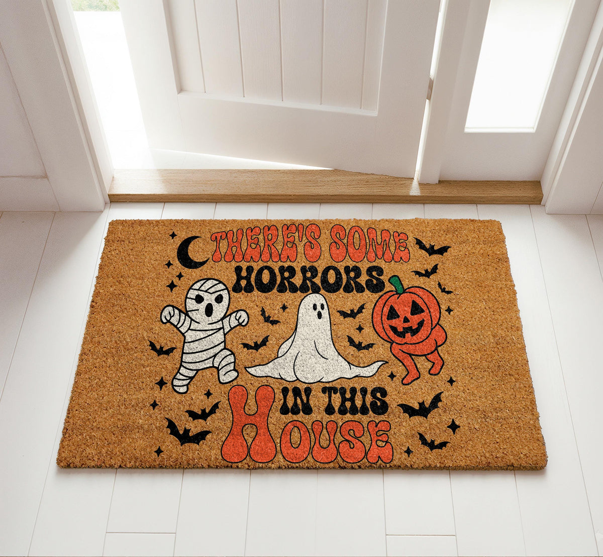 There's Some Horrors in This House Doormat, Funny Halloween Welcome Mat