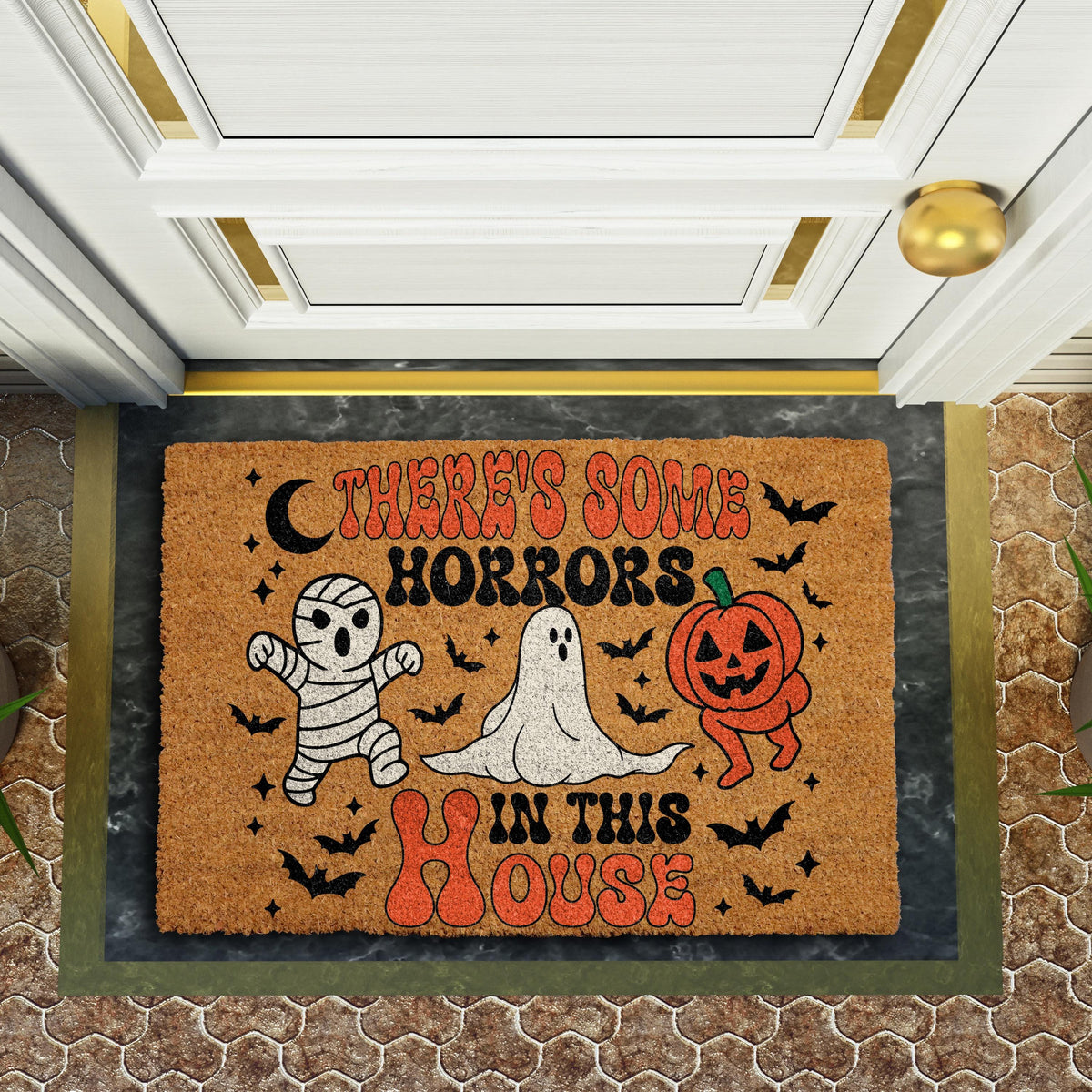 There's Some Horrors in This House Doormat, Funny Halloween Welcome Mat